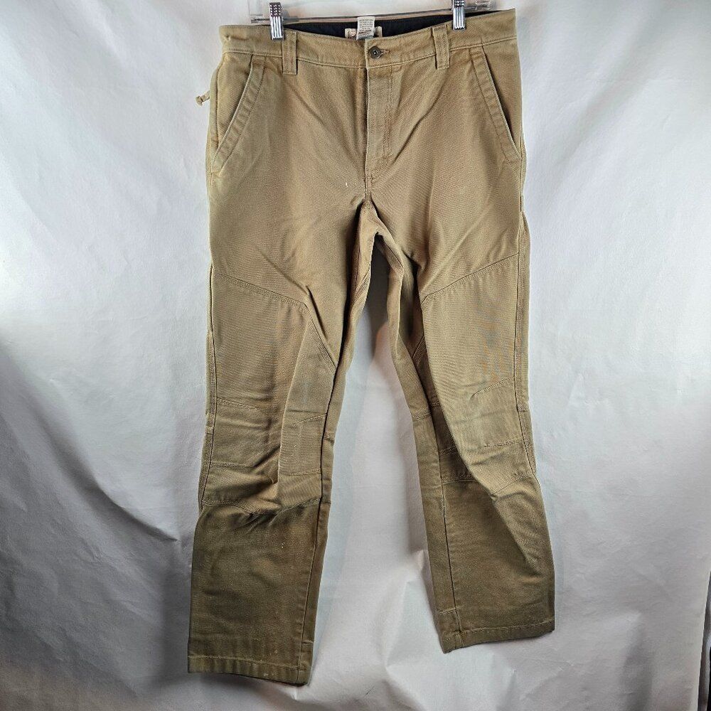 Vintage LL Bean Pants Mens 34x34 Beige Kathadin Double Knee Workwear Carpenter